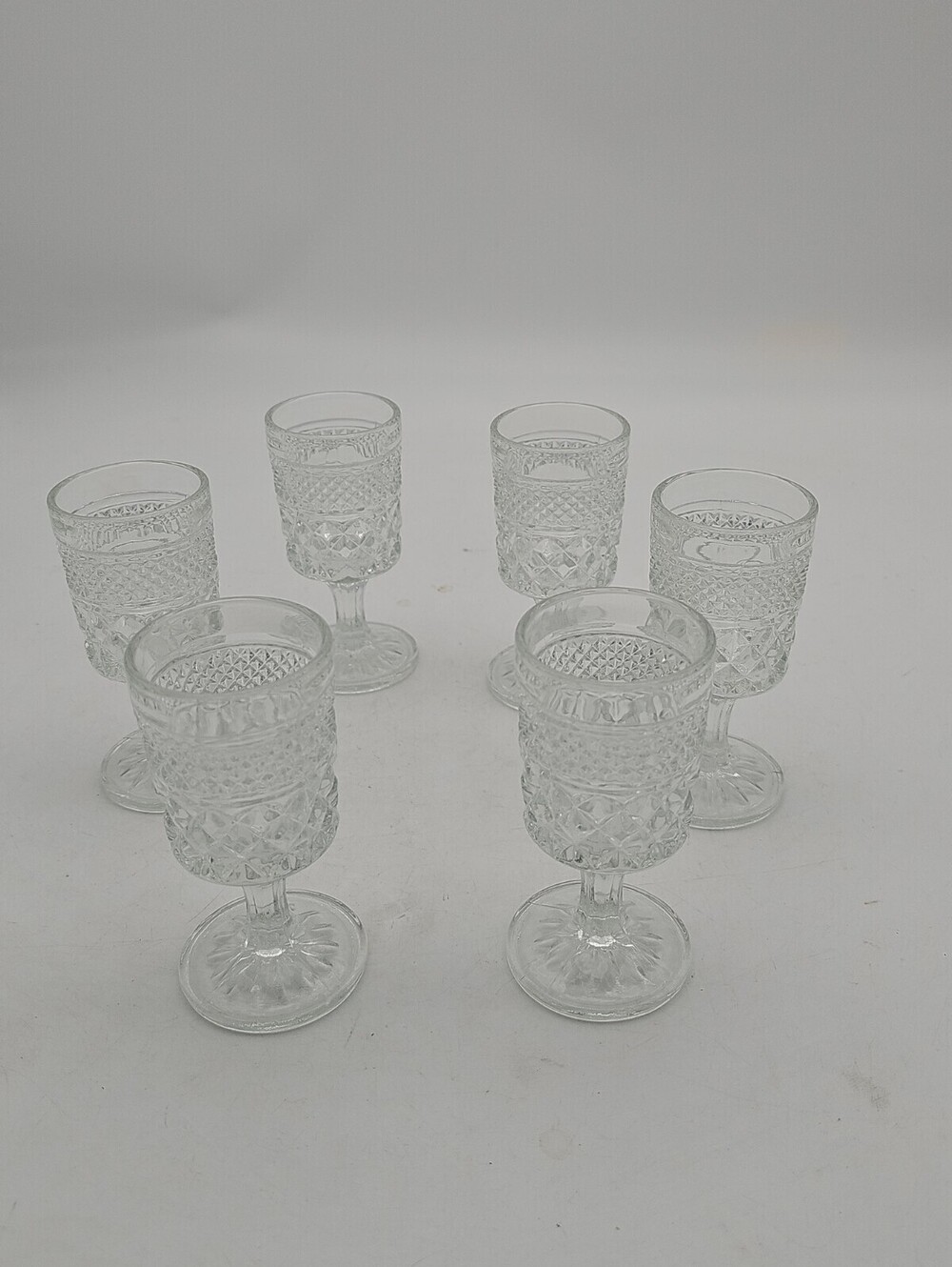 Set Of 5 Vintage Anchor Hocking Wexford 5 3/8" Claret/Juice/Wine